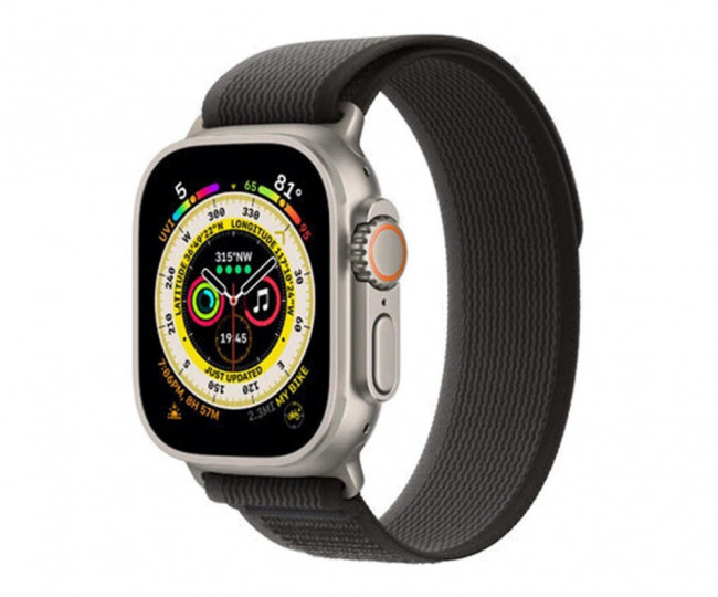 Apple Watch Ultra GPS + Cellular 49mm Titanium Case with Black/Gray Trail Loop-M/L (MQF53/MQFX3) б/в